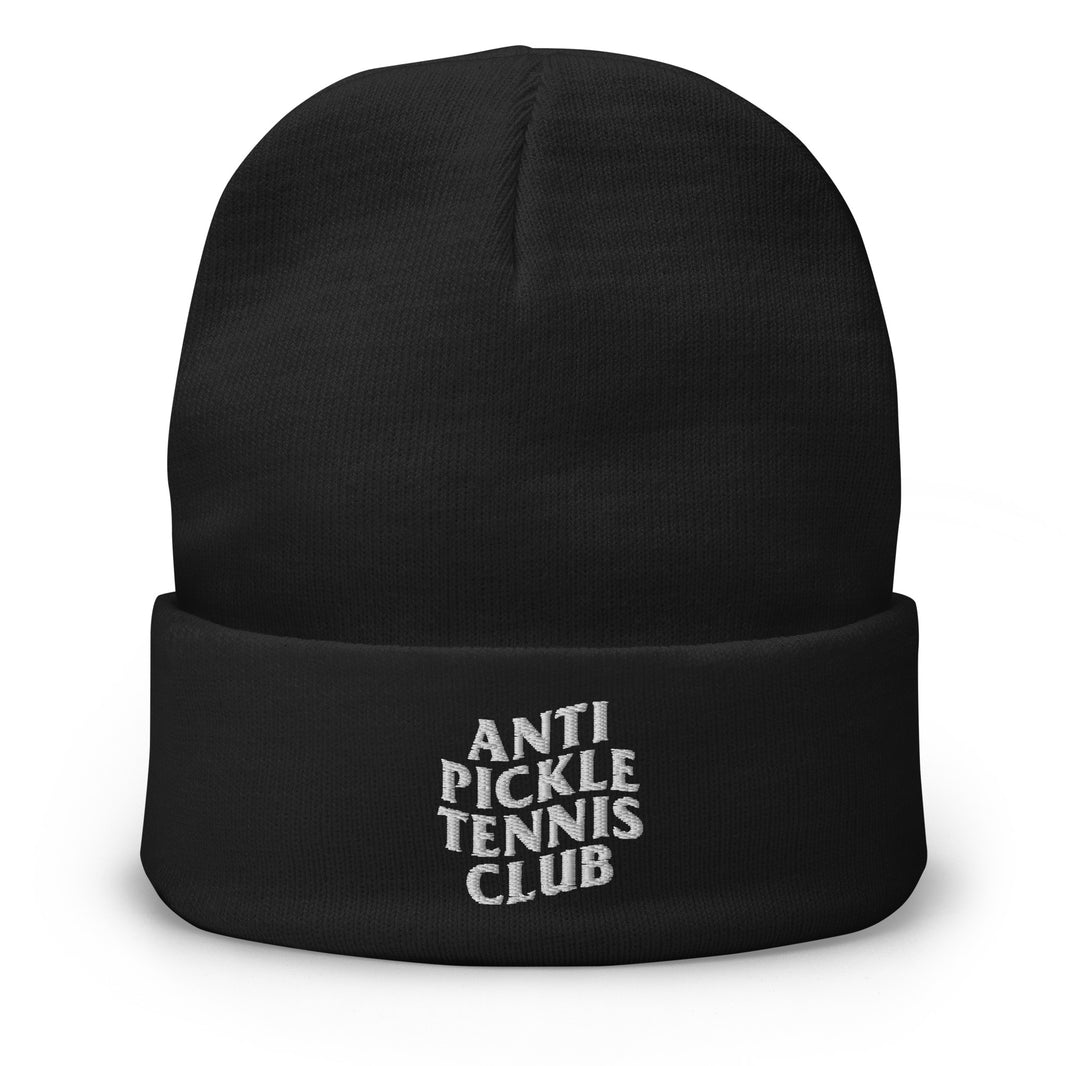 Anti Pickleball Tennis Club Embroidered Beanie by CoVA Tennis