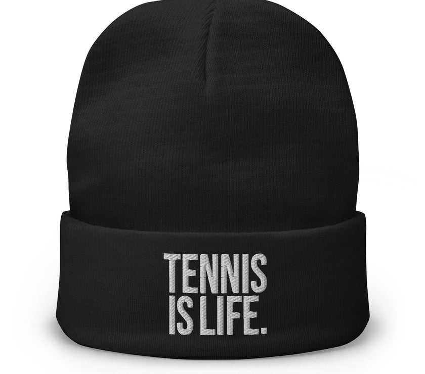 Tennis is LIfe Embroidered Beanie by CoVA Tennis