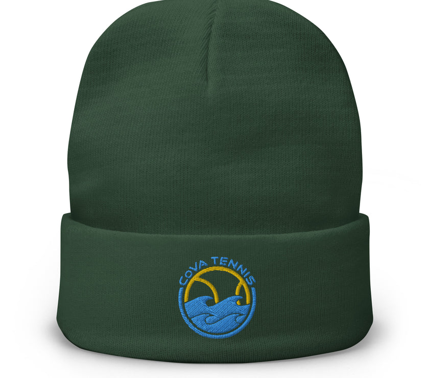 CoVA Tennis Ball & Waves Logo Embroidered Beanie