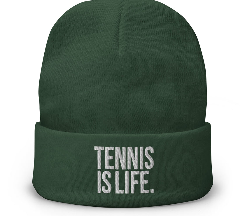 Tennis is LIfe Embroidered Beanie by CoVA Tennis