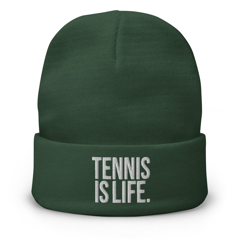 Tennis is LIfe Embroidered Beanie by CoVA Tennis