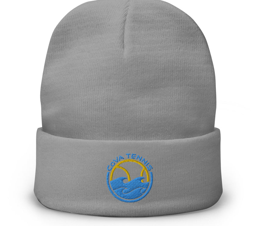 CoVA Tennis Ball & Waves Logo Embroidered Beanie