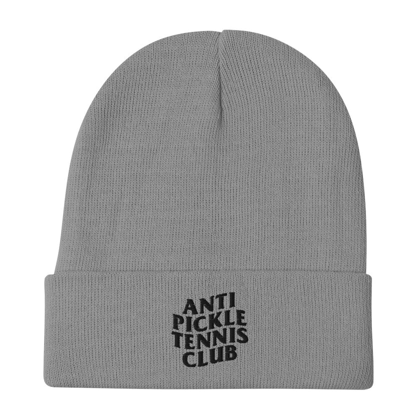 Anti Pickleball Tennis Club Embroidered Beanie by CoVA Tennis