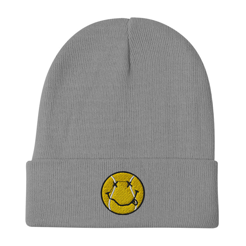 Smiling Tennis Ball by CoVA Tennis Embroidered Beanie