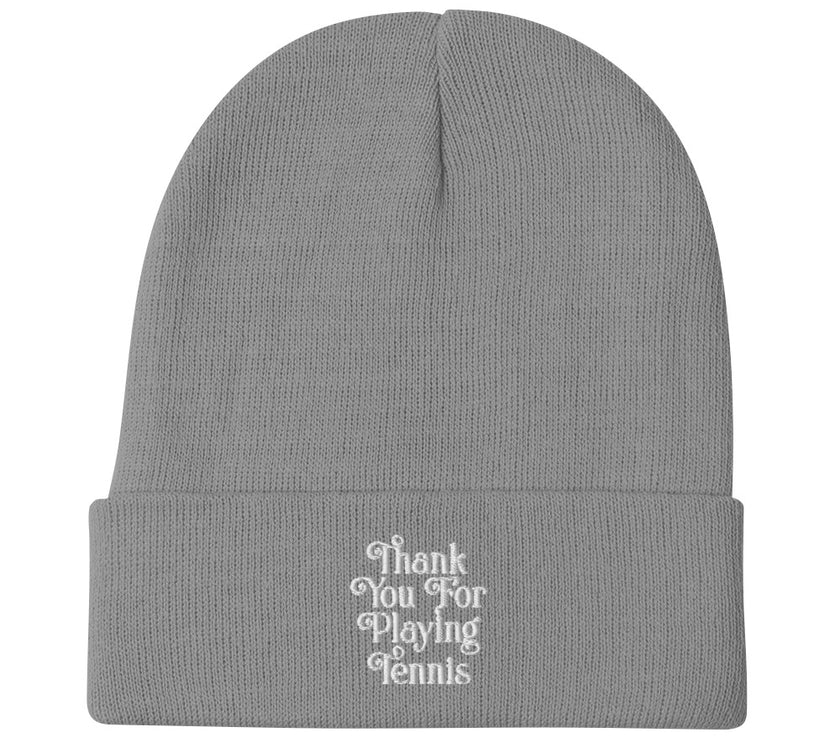 Thank You For Playing Tennis by CoVA Tennis Embroidered Beanie