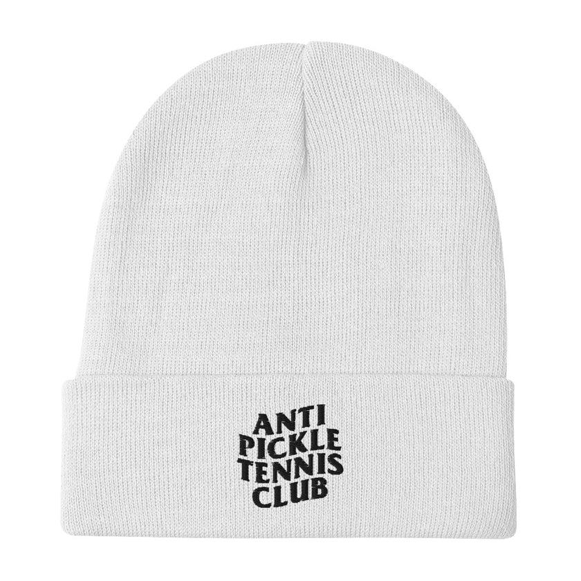 Anti Pickleball Tennis Club Embroidered Beanie by CoVA Tennis