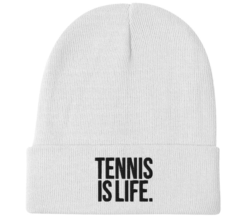 Tennis is LIfe Embroidered Beanie by CoVA Tennis