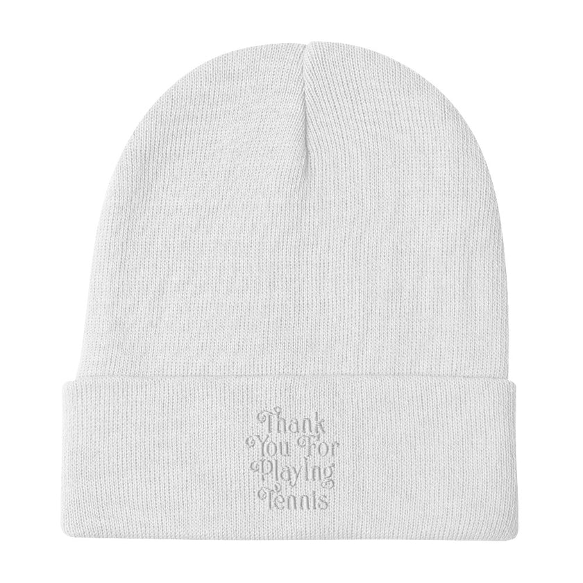 Thank You For Playing Tennis by CoVA Tennis Embroidered Beanie