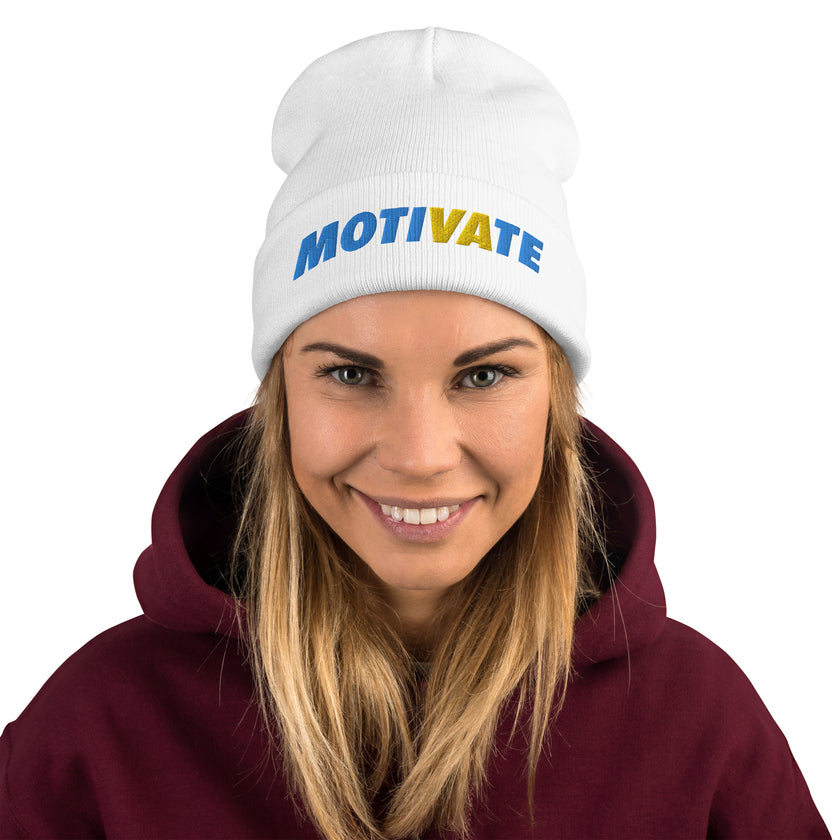 MOTIVATE by CoVA Tennis Embroidered Beanie