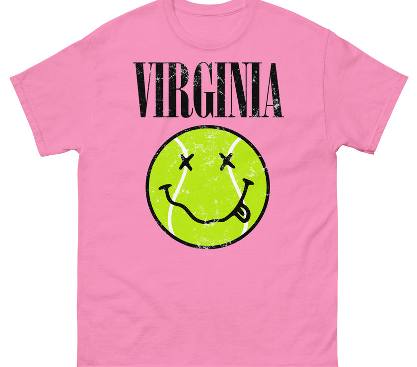 Virginia Smiley Face Tennis Ball by CoVA Tennis Men's classic tee