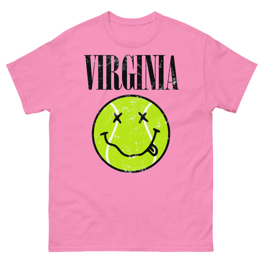 Virginia Smiley Face Tennis Ball by CoVA Tennis Men's classic tee