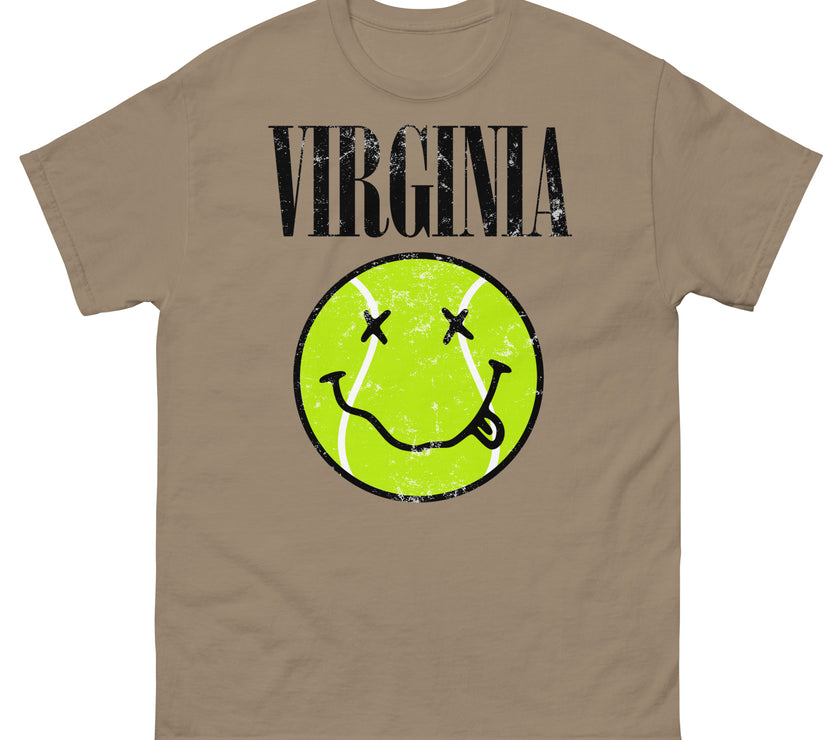 Virginia Smiley Face Tennis Ball by CoVA Tennis Men's classic tee