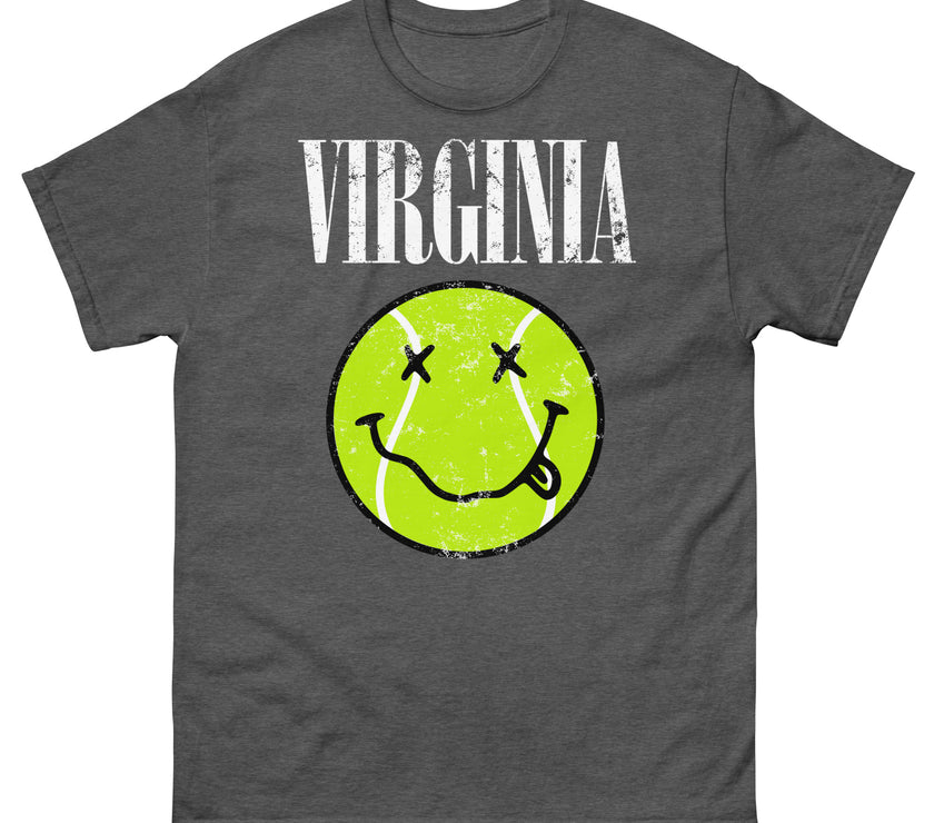 Virginia Smiley Face Tennis Ball by CoVA Tennis Men's classic tee