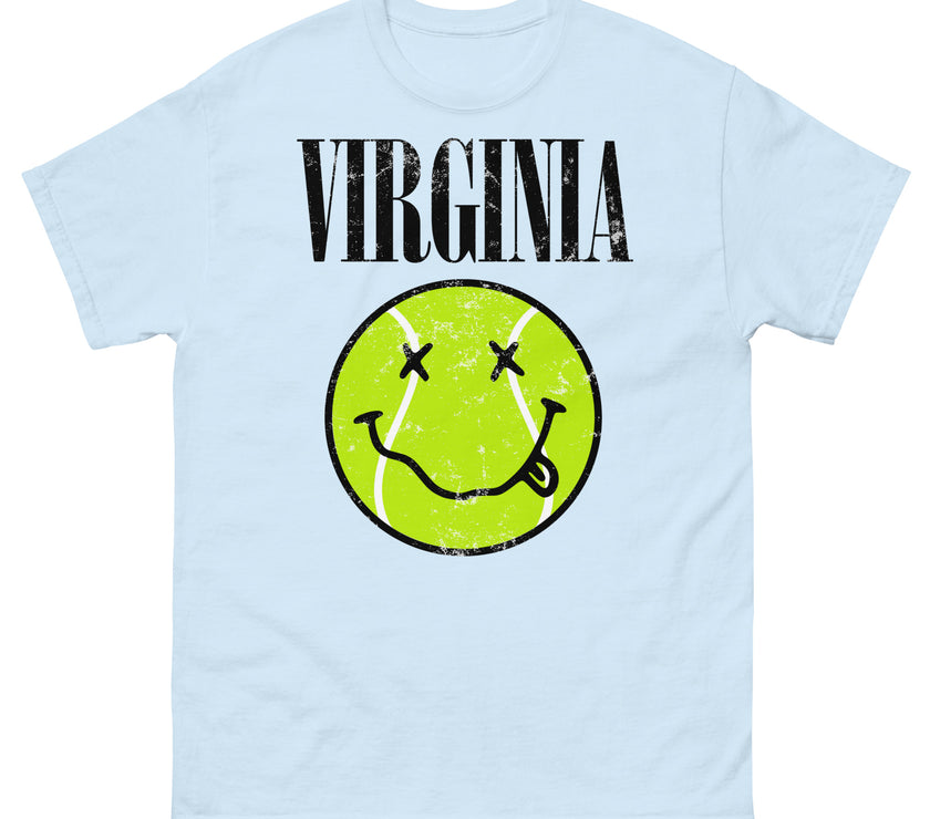 Virginia Smiley Face Tennis Ball by CoVA Tennis Men's classic tee