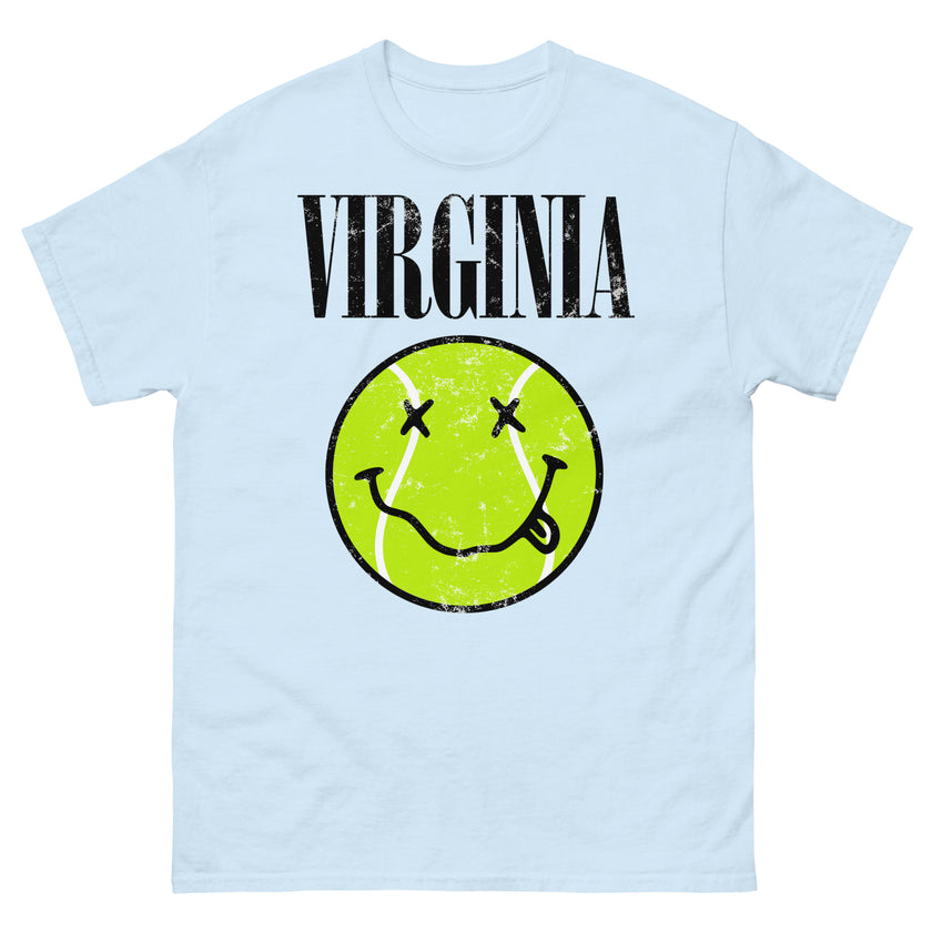 Virginia Smiley Face Tennis Ball by CoVA Tennis Men's classic tee