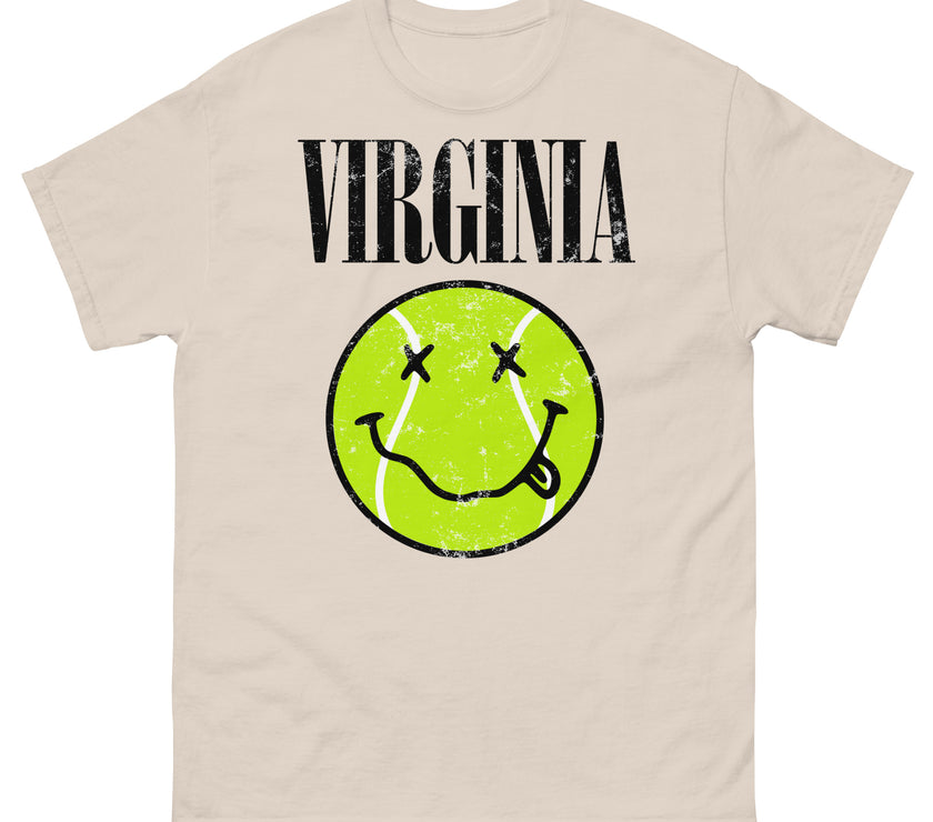 Virginia Smiley Face Tennis Ball by CoVA Tennis Men's classic tee