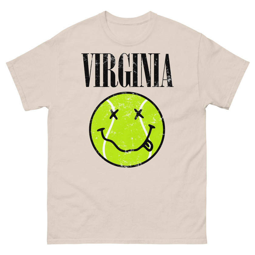 Virginia Smiley Face Tennis Ball by CoVA Tennis Men's classic tee