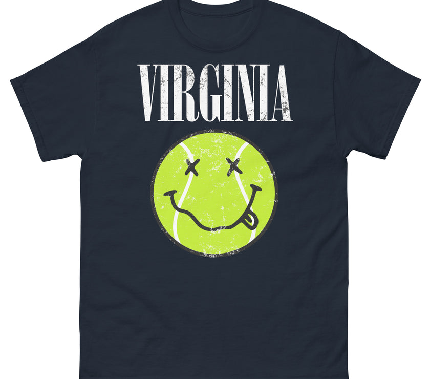 Virginia Smiley Face Tennis Ball by CoVA Tennis Men's classic tee