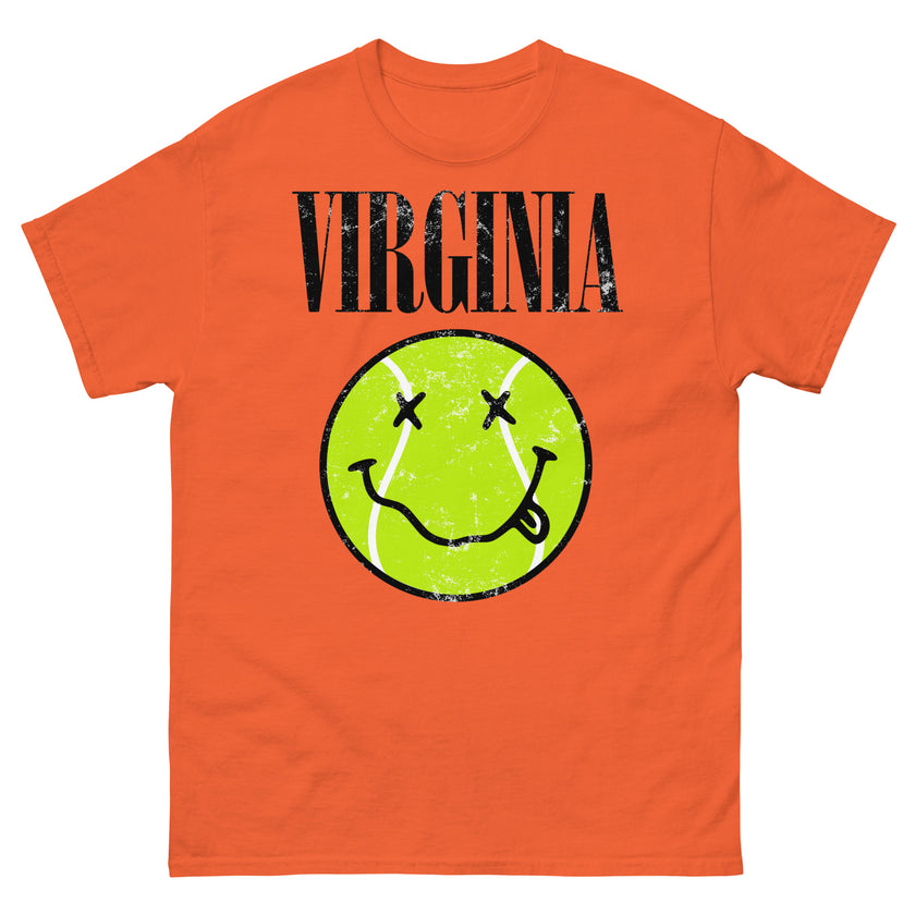 Virginia Smiley Face Tennis Ball by CoVA Tennis Men's classic tee