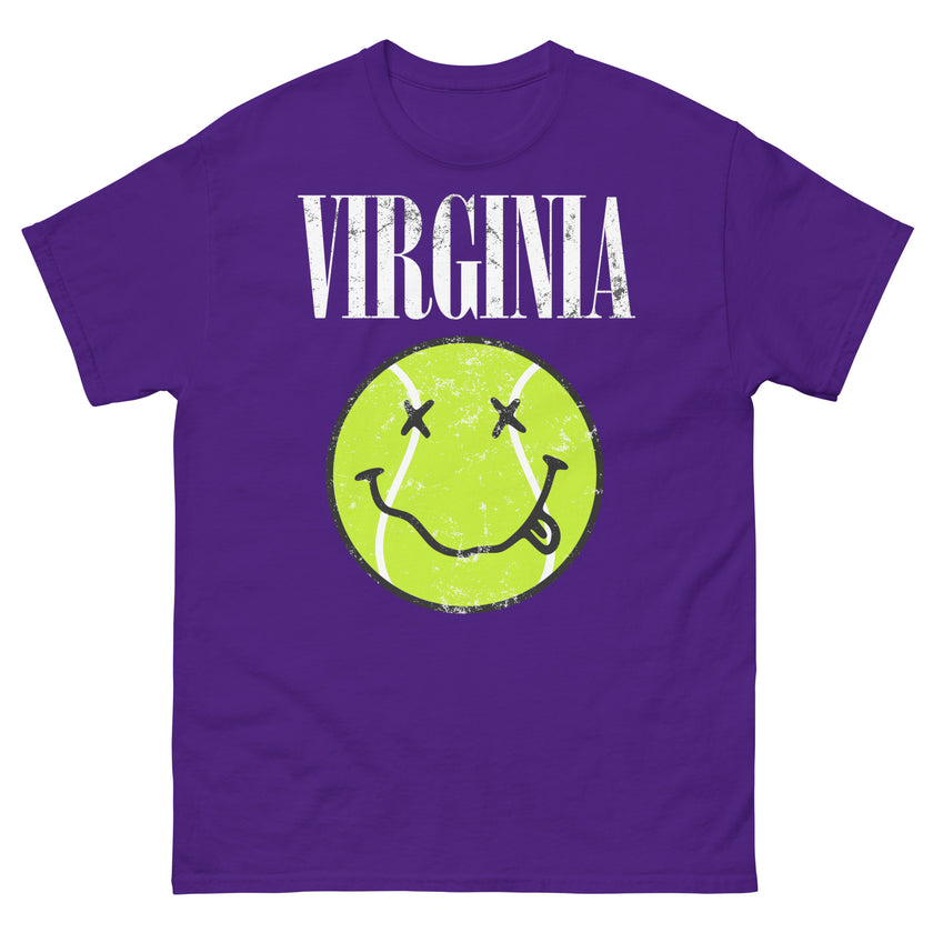 Virginia Smiley Face Tennis Ball by CoVA Tennis Men's classic tee