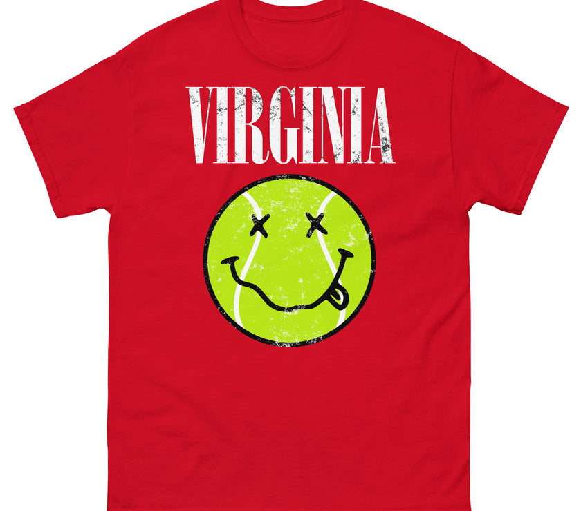 Virginia Smiley Face Tennis Ball by CoVA Tennis Men's classic tee