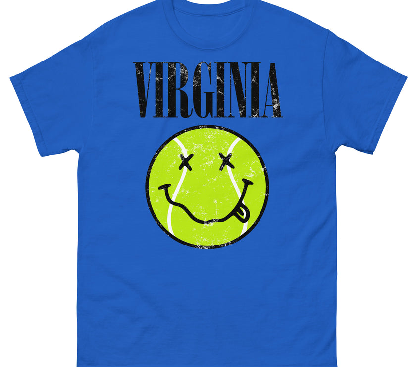 Virginia Smiley Face Tennis Ball by CoVA Tennis Men's classic tee