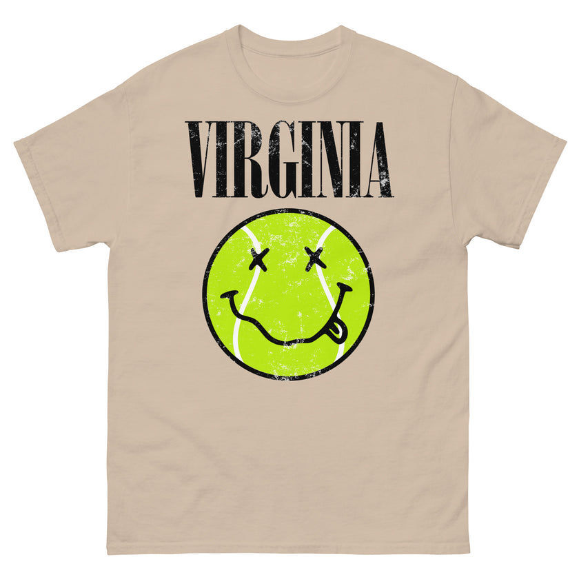 Virginia Smiley Face Tennis Ball by CoVA Tennis Men's classic tee