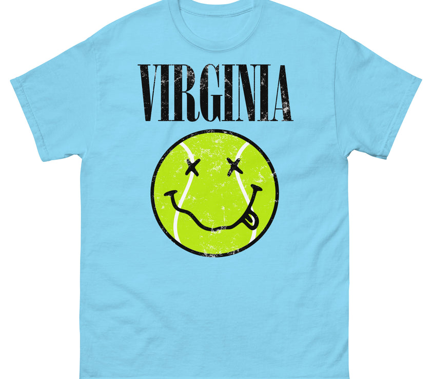 Virginia Smiley Face Tennis Ball by CoVA Tennis Men's classic tee