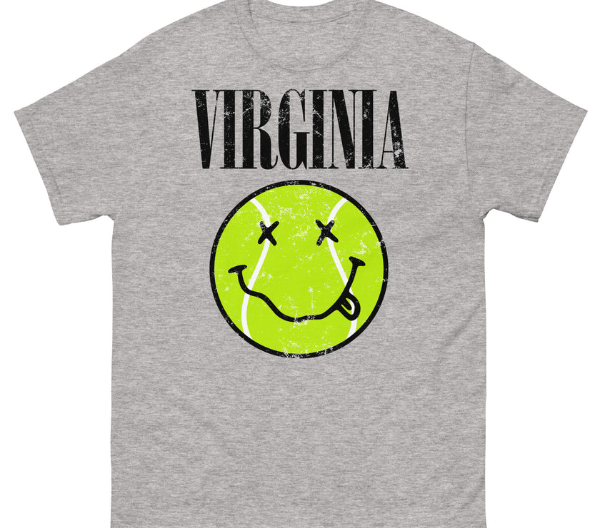 Virginia Smiley Face Tennis Ball by CoVA Tennis Men's classic tee