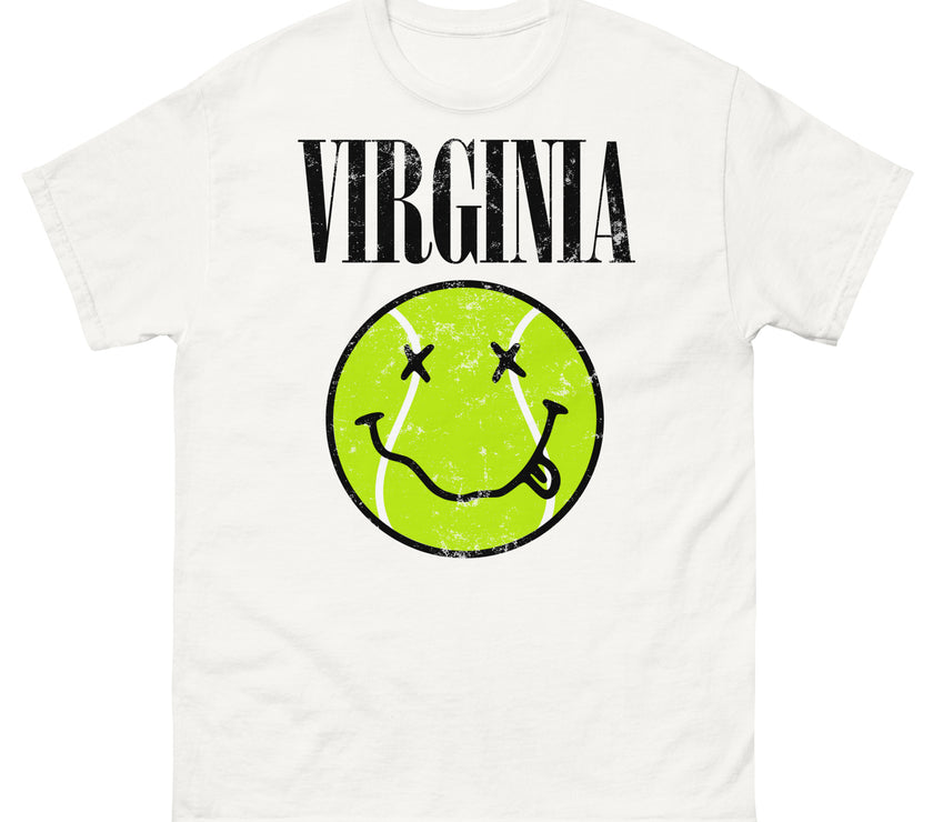 Virginia Smiley Face Tennis Ball by CoVA Tennis Men's classic tee