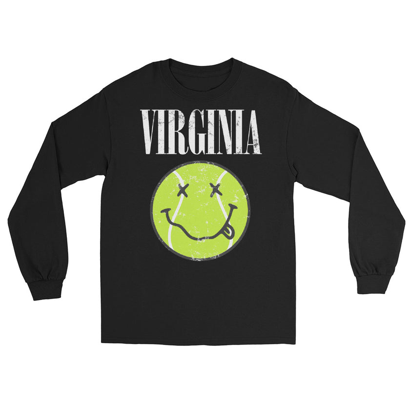 Virginia Smiley Face Tennis Ball by CoVA Tennis Men’s Long Sleeve Shirt