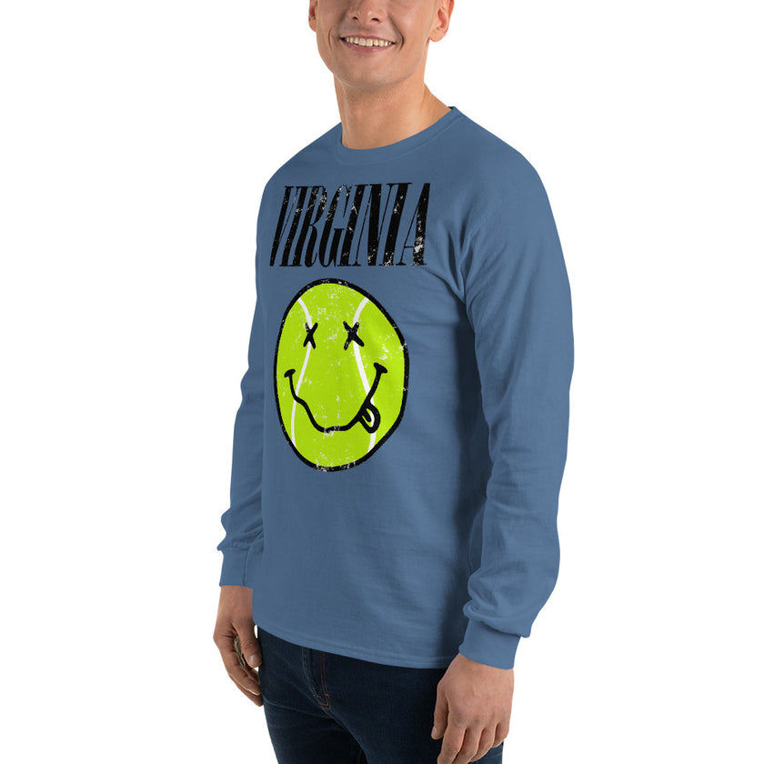 Virginia Smiley Face Tennis Ball by CoVA Tennis Men’s Long Sleeve Shirt