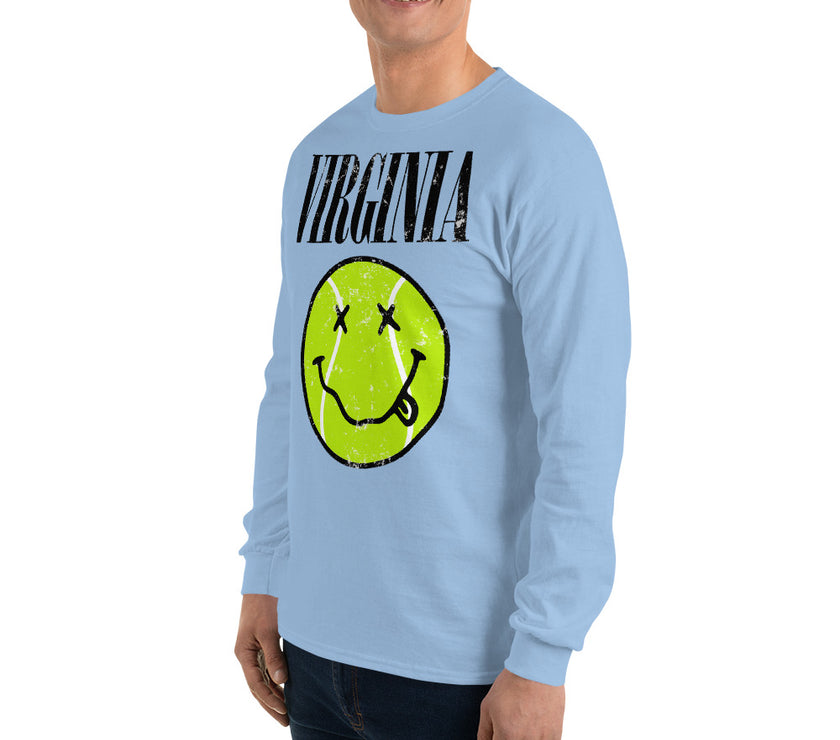 Virginia Smiley Face Tennis Ball by CoVA Tennis Men’s Long Sleeve Shirt