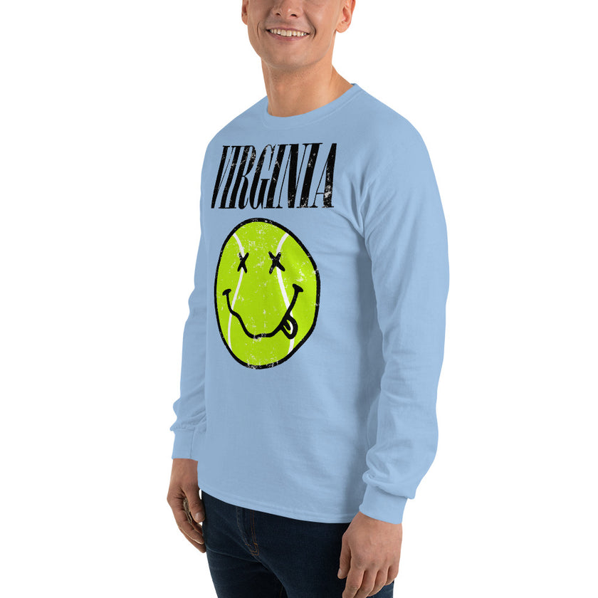 Virginia Smiley Face Tennis Ball by CoVA Tennis Men’s Long Sleeve Shirt