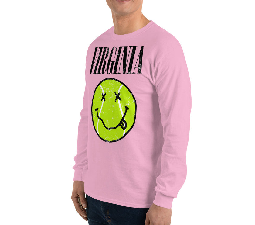 Virginia Smiley Face Tennis Ball by CoVA Tennis Men’s Long Sleeve Shirt