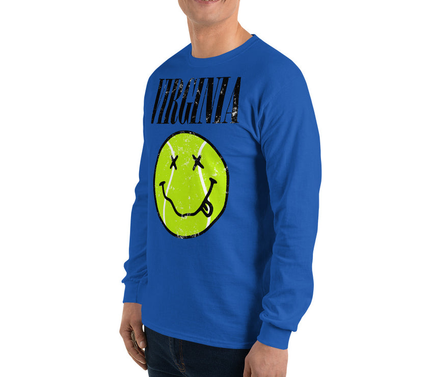 Virginia Smiley Face Tennis Ball by CoVA Tennis Men’s Long Sleeve Shirt