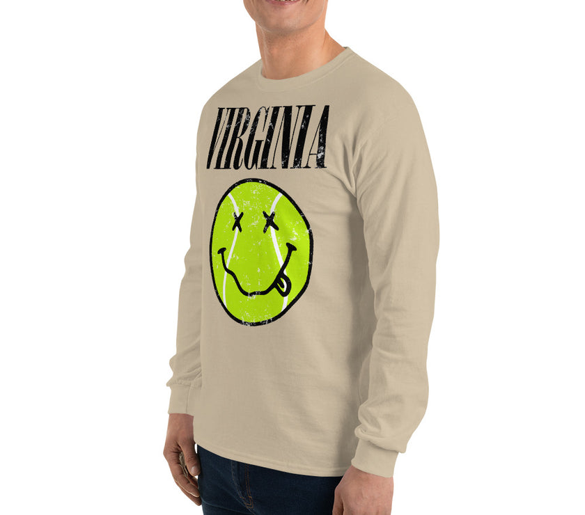 Virginia Smiley Face Tennis Ball by CoVA Tennis Men’s Long Sleeve Shirt