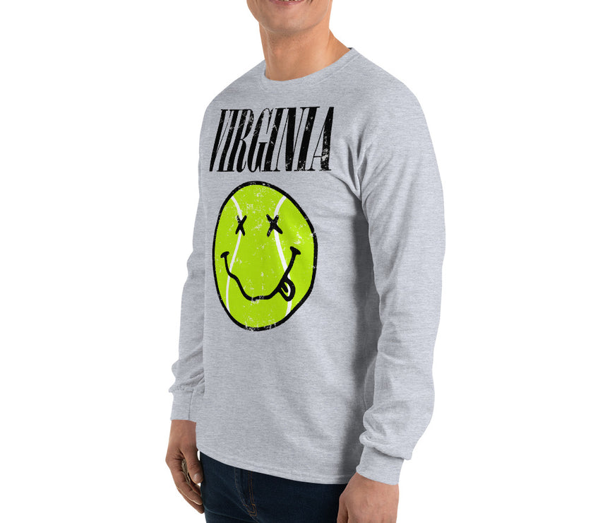 Virginia Smiley Face Tennis Ball by CoVA Tennis Men’s Long Sleeve Shirt