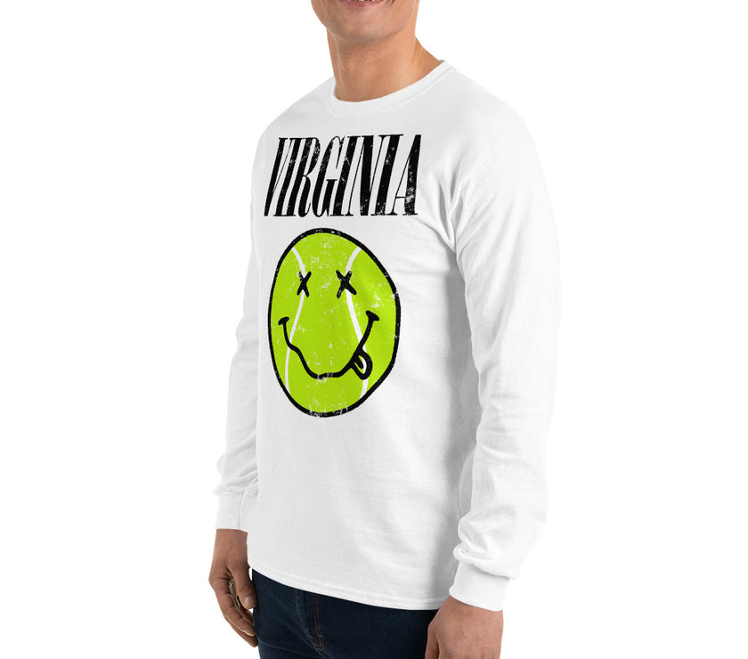 Virginia Smiley Face Tennis Ball by CoVA Tennis Men’s Long Sleeve Shirt