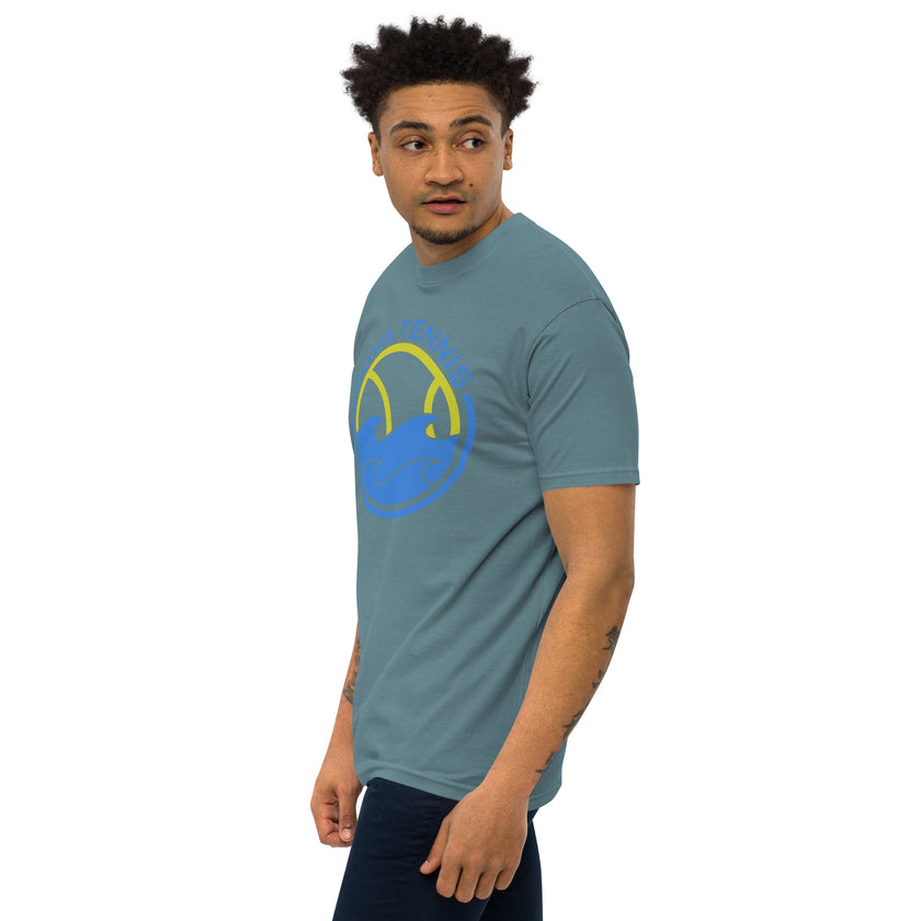 CoVA Tennis Ball & Waves Logo Men’s premium heavyweight tee