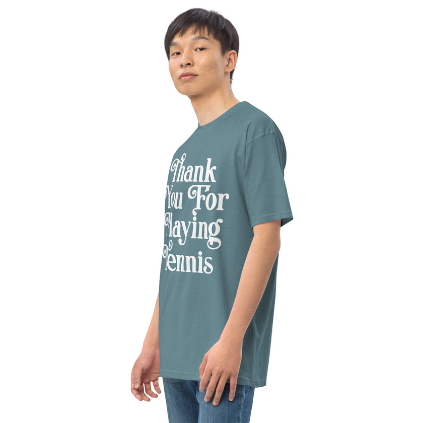 Thank You For Playing Tennis By CoVA Tennis Men’s premium heavyweight tee