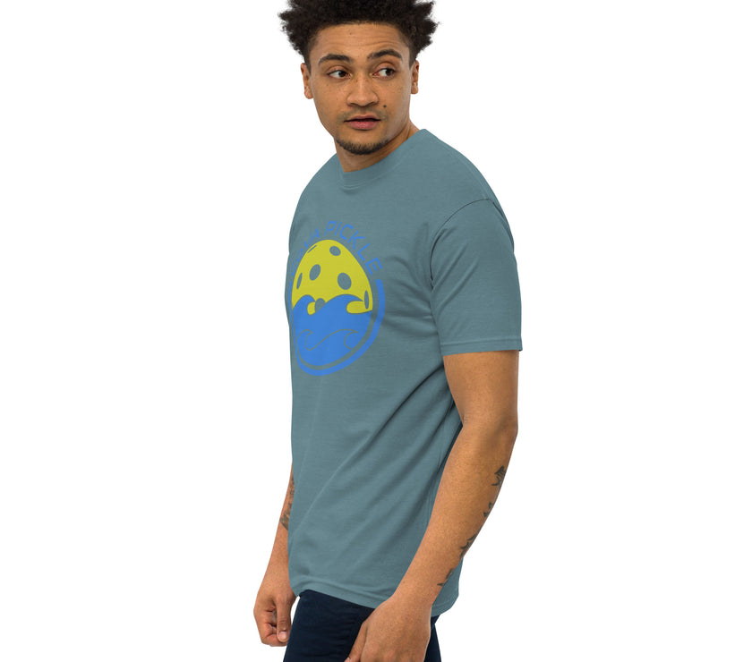 CoVA Pickle Ball & Waves Men’s premium heavyweight tee