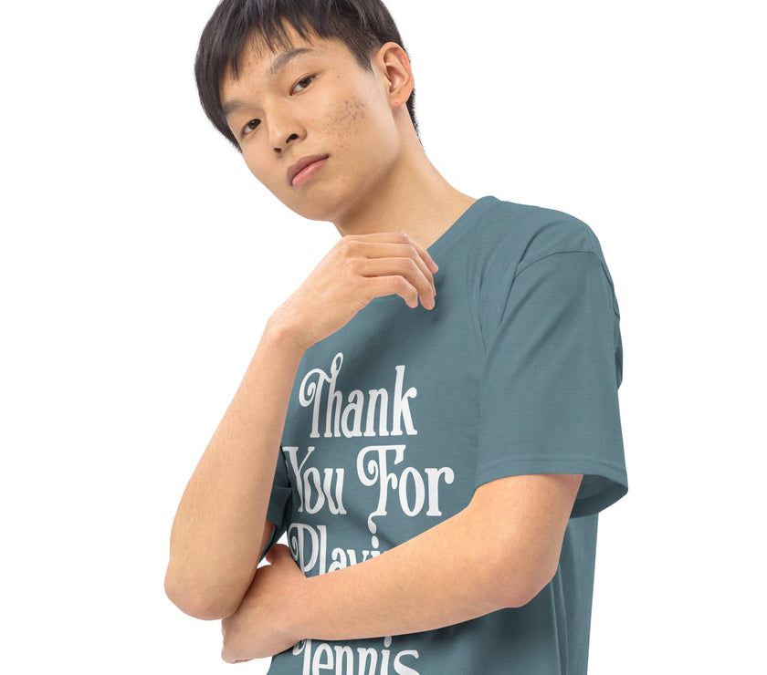 Thank You For Playing Tennis By CoVA Tennis Men’s premium heavyweight tee