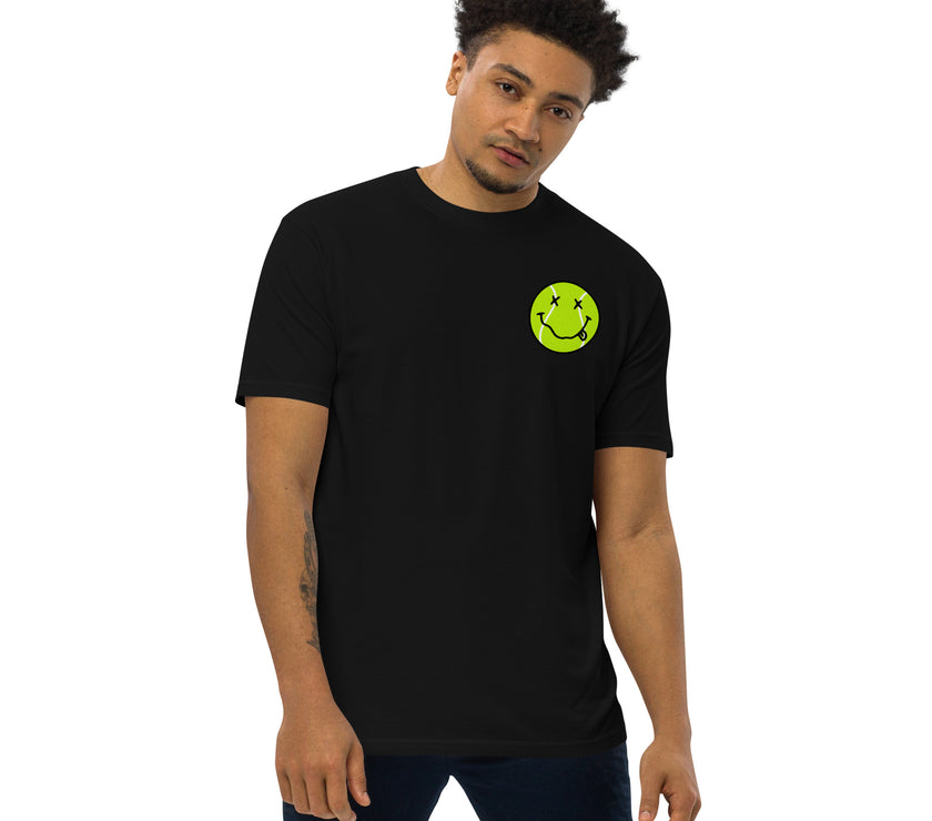 Smiling Tennis Ball by CoVA Tennis Men’s premium heavyweight tee