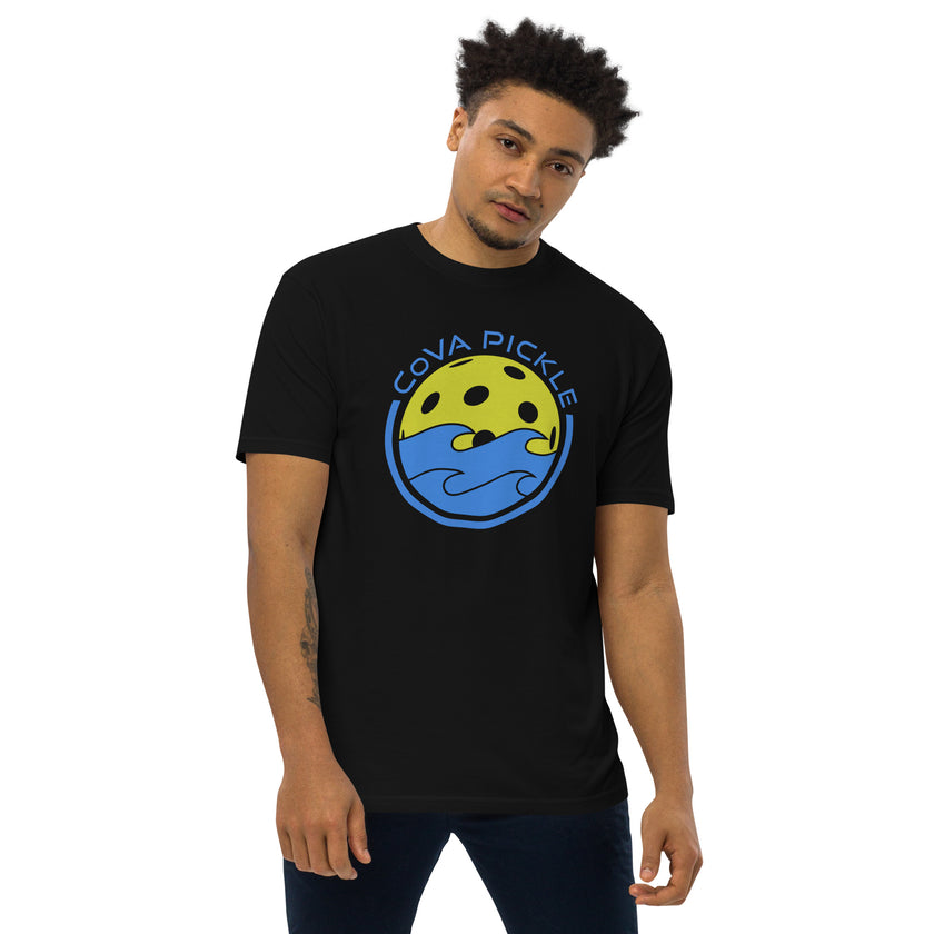 CoVA Pickle Ball & Waves Men’s premium heavyweight tee