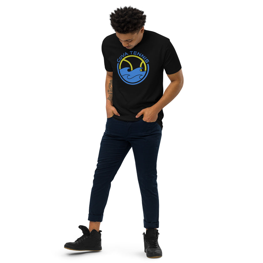 CoVA Tennis Ball & Waves Logo Men’s premium heavyweight tee