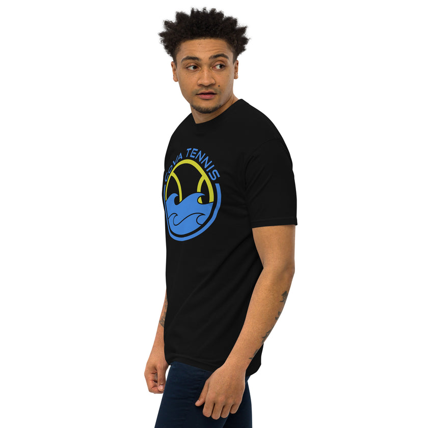 CoVA Tennis Ball & Waves Logo Men’s premium heavyweight tee