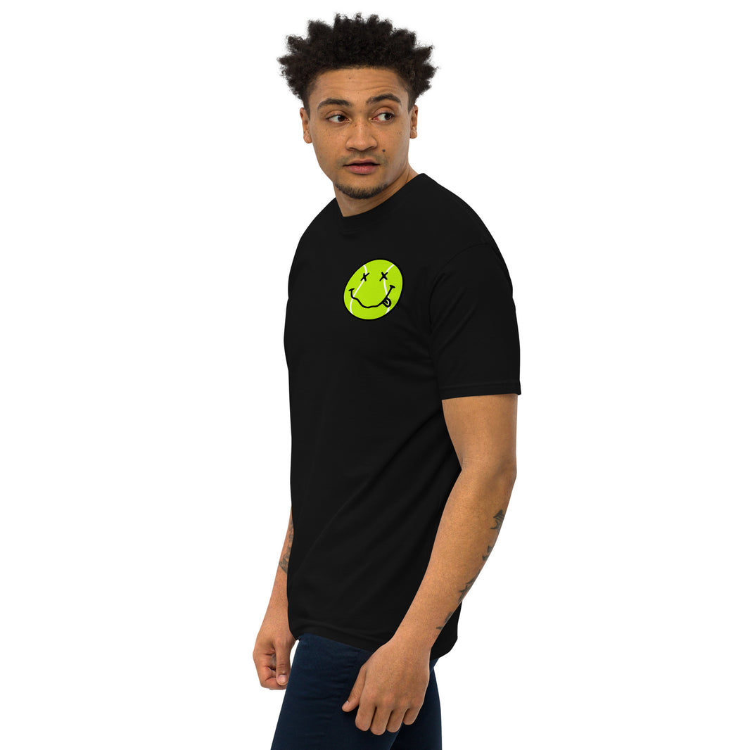 Smiling Tennis Ball by CoVA Tennis Men’s premium heavyweight tee