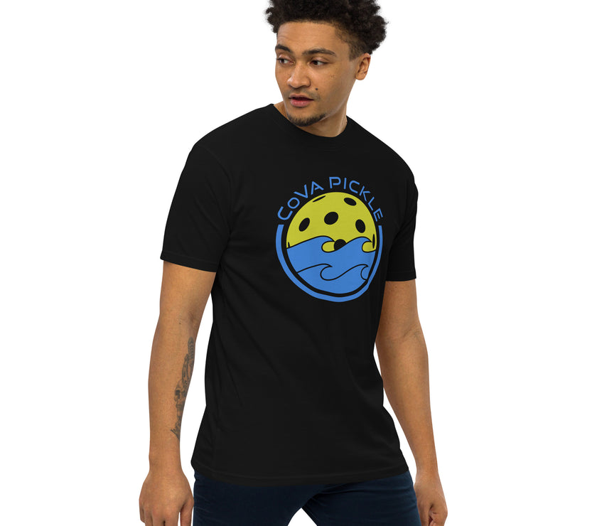 CoVA Pickle Ball & Waves Men’s premium heavyweight tee