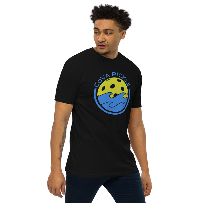 CoVA Pickle Ball & Waves Men’s premium heavyweight tee